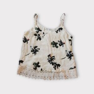 🎊3 FOR $10 DEX WOMENS SMALL FLORAL BEIGE SHIRT